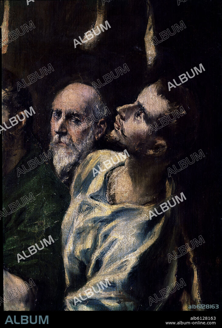 PENTECOSTES - DETALLE - AUTORRETRATO DEL GRECO O RETRATO DE ANTONIO DE COVARRUBIAS - 1600 - O/L - NP 828 - MANIERISMO ESPAÑOL - Conj nº 1603.