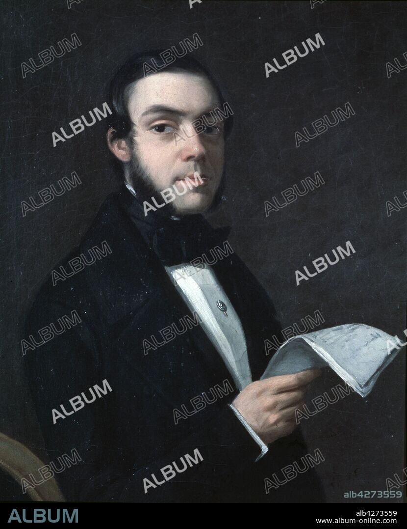 DONOSO CORTES, JUAN ESCRITOR Y POLITICO ESPA¿OL. VALLE DE LA SERENA( BADAJOZ). 1809-1853 OLEO ANINIMO  ACADEMIA DE LA HISTORIA. MADRID.