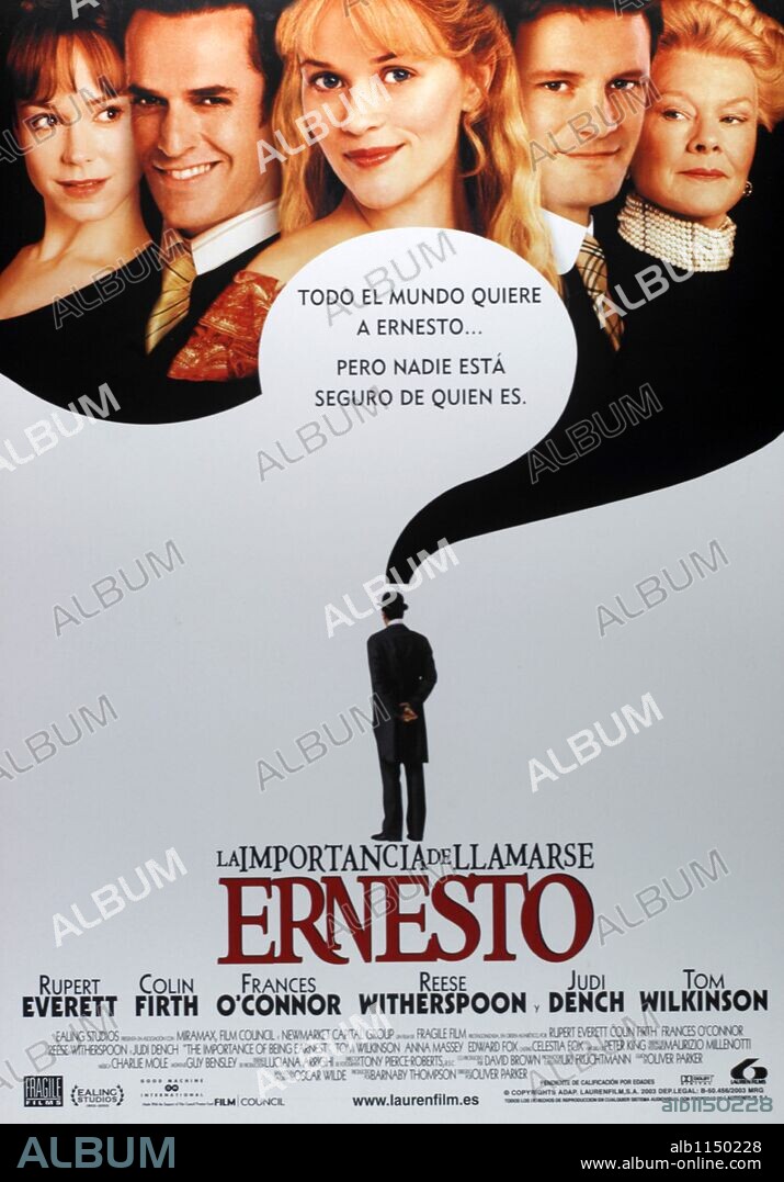Poster de LA IMPORTANCIA DE LLAMARSE ERNESTO, 2002 (THE IMPORTANCE OF BEING EARNEST), dirigida por OLIVER PARKER. Copyright MIRAMAX.