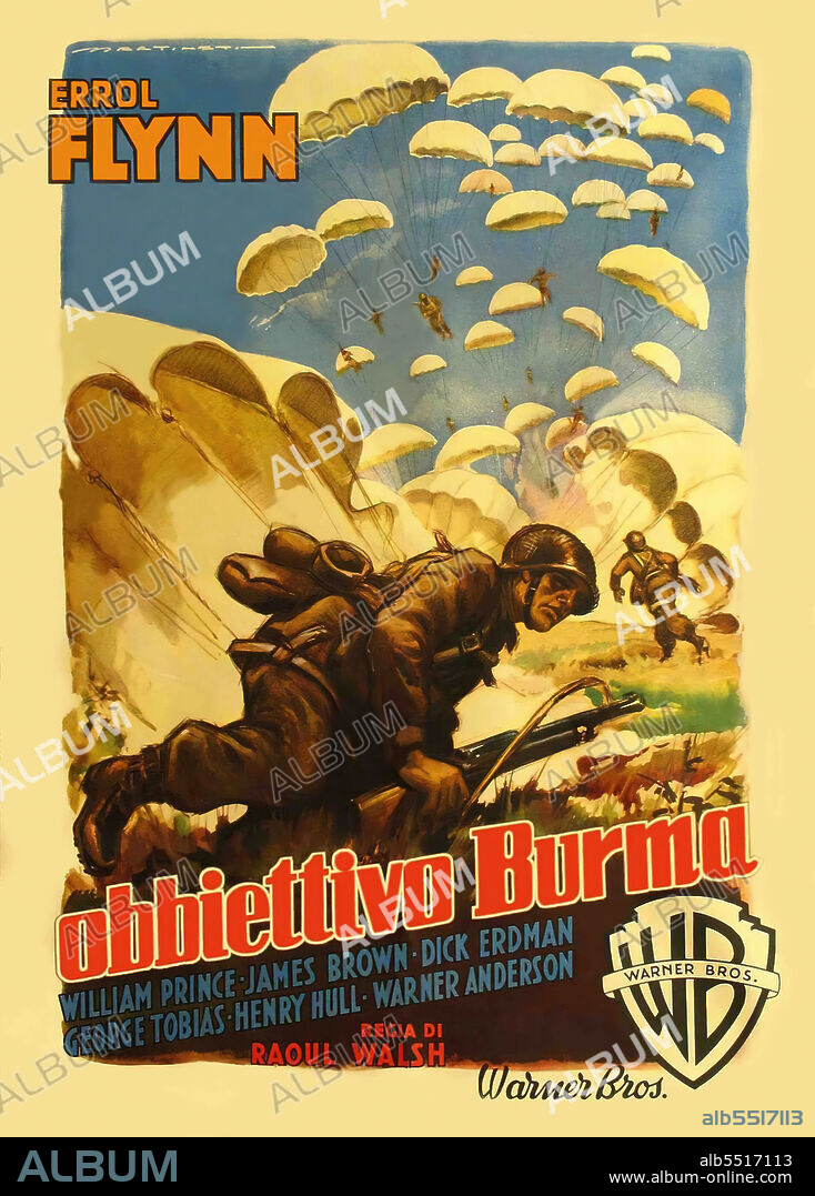 Poster de OBJETIVO: BIRMANIA, 1945 (OBJECTIVE, BURMA!), dirigida por RAOUL WALSH. Copyright WARNER BROS/FIRST NATIONAL.