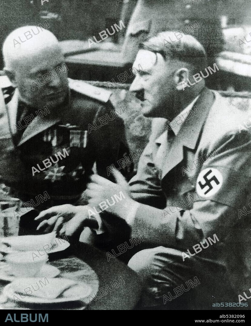 Adolf Hitler and Benito Mussolini, historical photo, September 25th 1937 in Munich, Bavaria, German Reich, Europe,