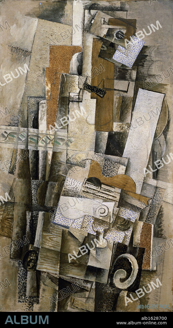 The Man with a Guitar by Georges Braque, 1910, 1882-1963, France, Paris, Centre Georges Pompidou, Musee National d'Art Moderne.