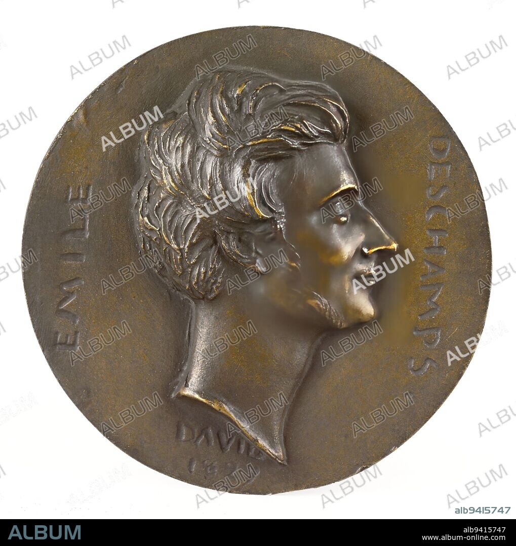Portrait of Emile Deschamps de Saint-Amand (1791-1871), poet, David d'Angers, Pierre-Jean, Sculptor, Richard, Louis, Founder, Array, Sculpture, Medallion (sculpture), Dimensions - Work: Diameter: 12 cm.