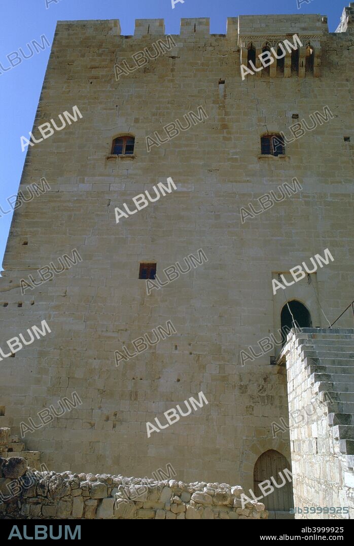 The Great Keep of Kolossi Castle, a former crusader stronghold built by the knights of St John of Jerusalem, 15th century.