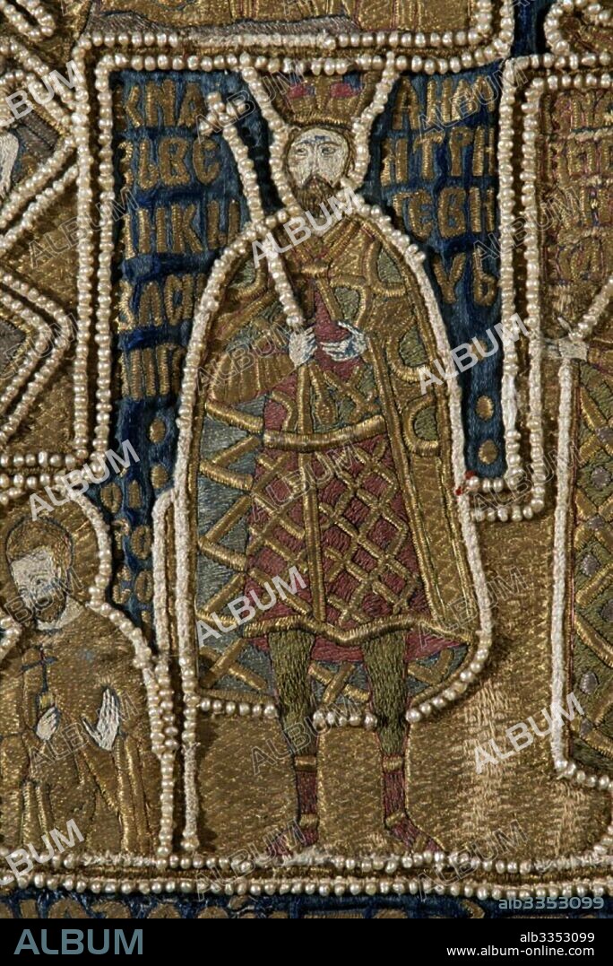 ANCIENT RUSSIAN ART. Grand Prince Vasily I of Moscow (Detail of the Large Sakkos of Photius).