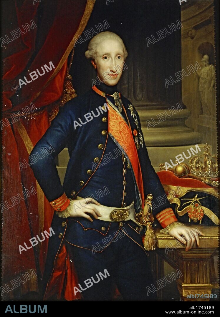 Fernando I de Borbón Dos Sicilias. Fue nombrado a la vez Fernando de Sicilia y Fernando IV de Nápoles. Primer Rey de las Dos Sicilias (1751-1825). Anton Raphael Mengo, pintor alemán (1728-1779).