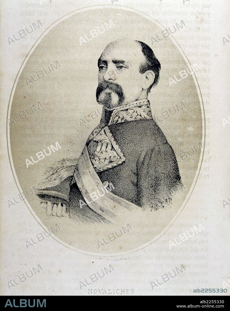 PAVIA , MANUEL. MILITAR ESPA¿ÑOL. CADIZ 1827 - 1895. MARQUES DE NOVALICHES. GRABADO RETRATO.