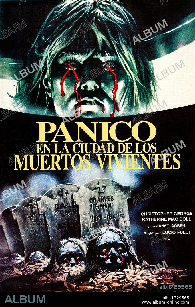 Poster de MIEDO EN LA CIUDAD DE LOS MUERTOS VIVIENTES, 1980 (PAURA NELLA CITTA DEI MORTI VIVENTI), dirigida por LUCIO FULCI. Copyright DANIA FILM.