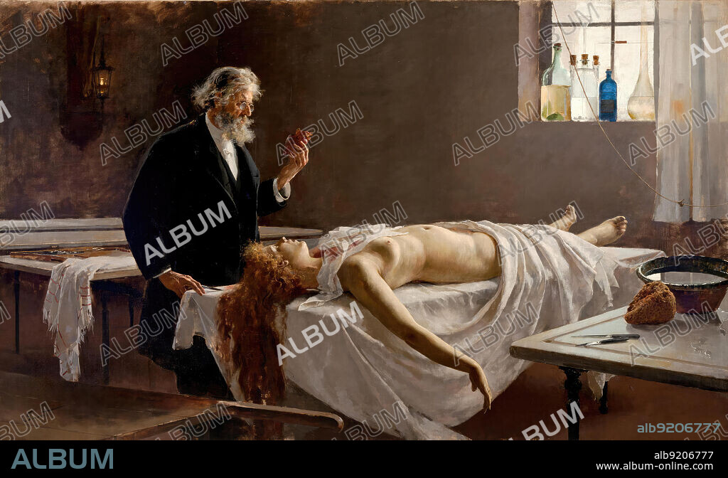 ENRIQUE SIMONET LOMBARDO/ An autopsy, 1890. Oil on canvas, 177 x 291 cm. Deposit in the Museum of Malaga.