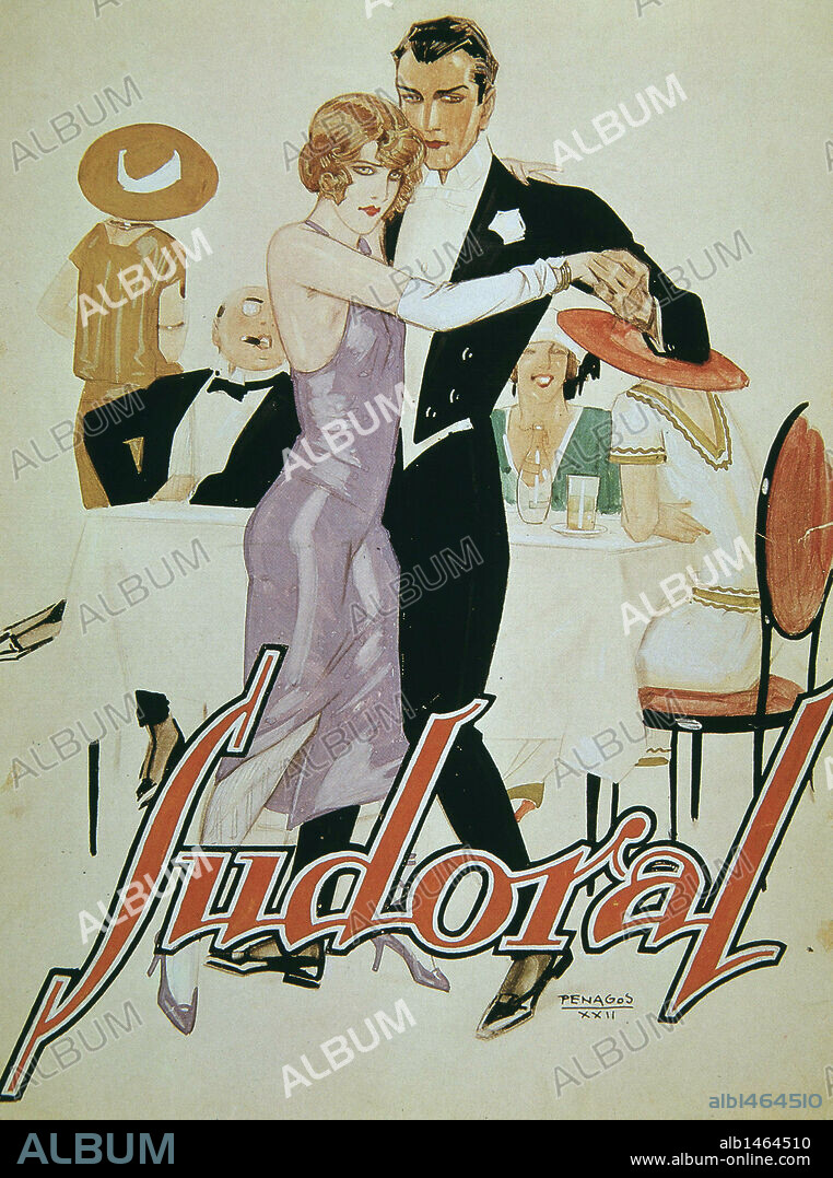 CARTEL PUBLICITARIO del dibujante español Rafael de PENAGOS (1889-1954). "SUDORAL". Dibujo coloreado.