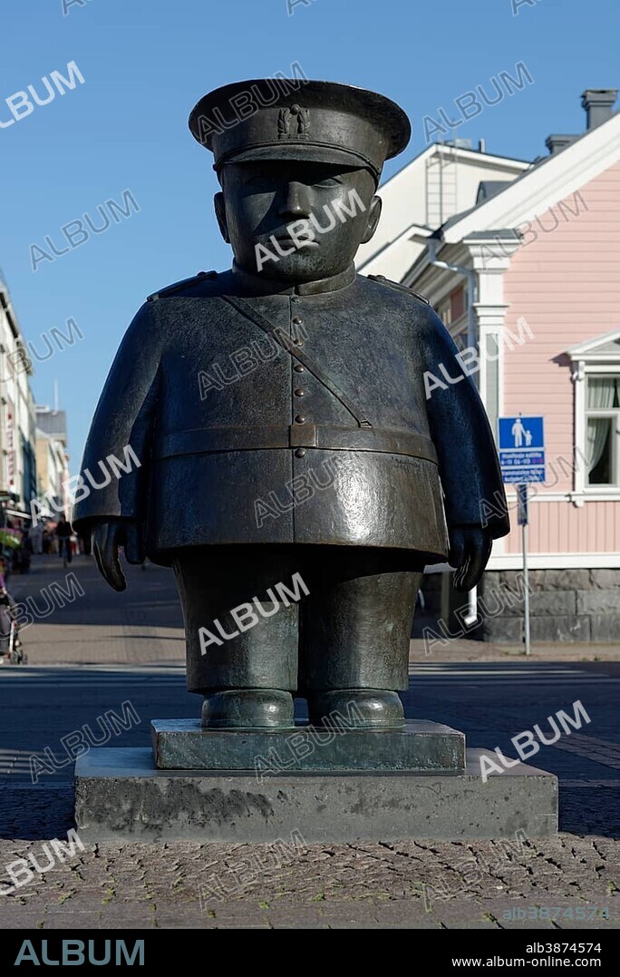 Statue of a policeman, market square, Oulu, Northern Ostrobothnia, Finland