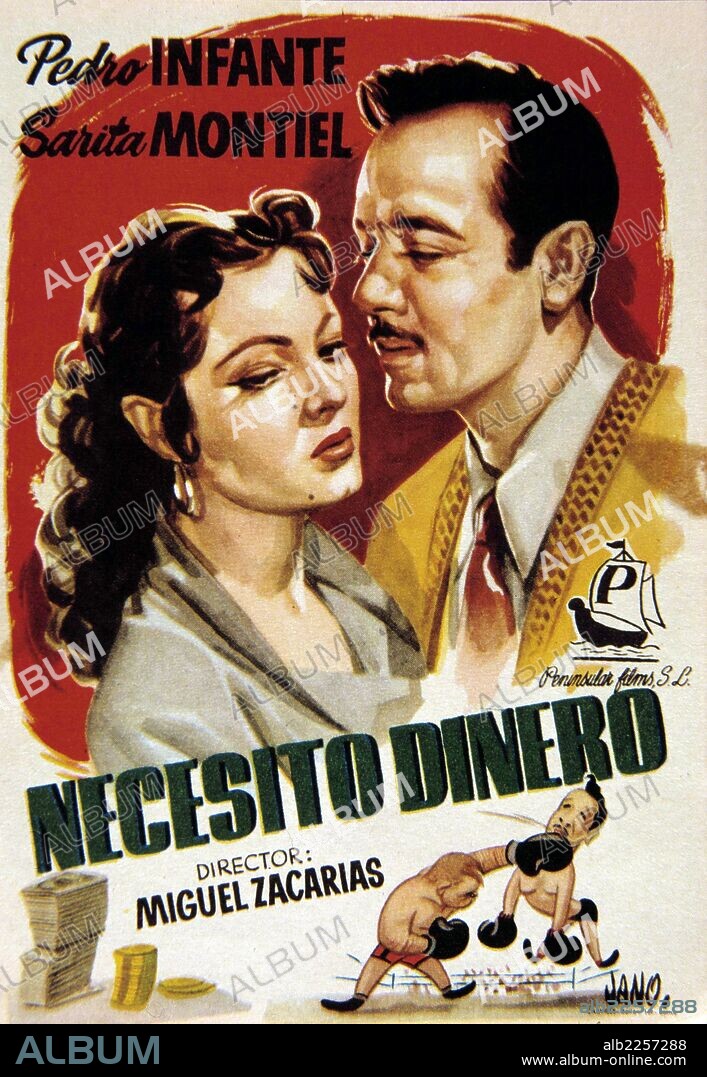 PELICULA : NECESITO DINERO , 1952. DIRECTOR , MIGUEL ZACARIAS. ACTORES , SARA MONTIEL , PEDRO INFANTE.