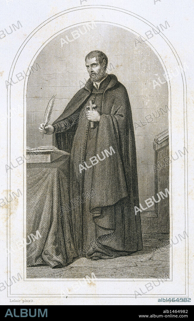 SAN IGNACIO DE LOYOLA (1491-1556). Fundador de la Compañía de Jesús. S. XVI. Grabado S. XIX.