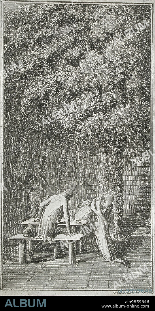 DANIEL NIKOLAUS CHODOWIECKI. Title Page and Vignette for La Fontaine's 'Klara Du Plessis Un Klairant', 1794.