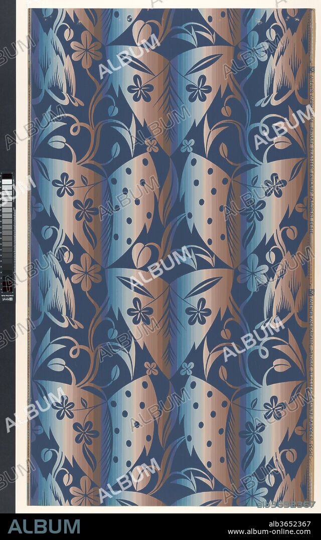 Wallpaper: Grosse Blätter. Artist: Dagobert Peche (Austrian, St. Michael im Lungau 1887-1923 Mödling bei Wien). Dimensions: Sheet: 37 13/16 x 21 13/16 in. (96 x 55.4 cm). Patron: Commissioned by Wiener Werkstätte. Date: early 20th century.