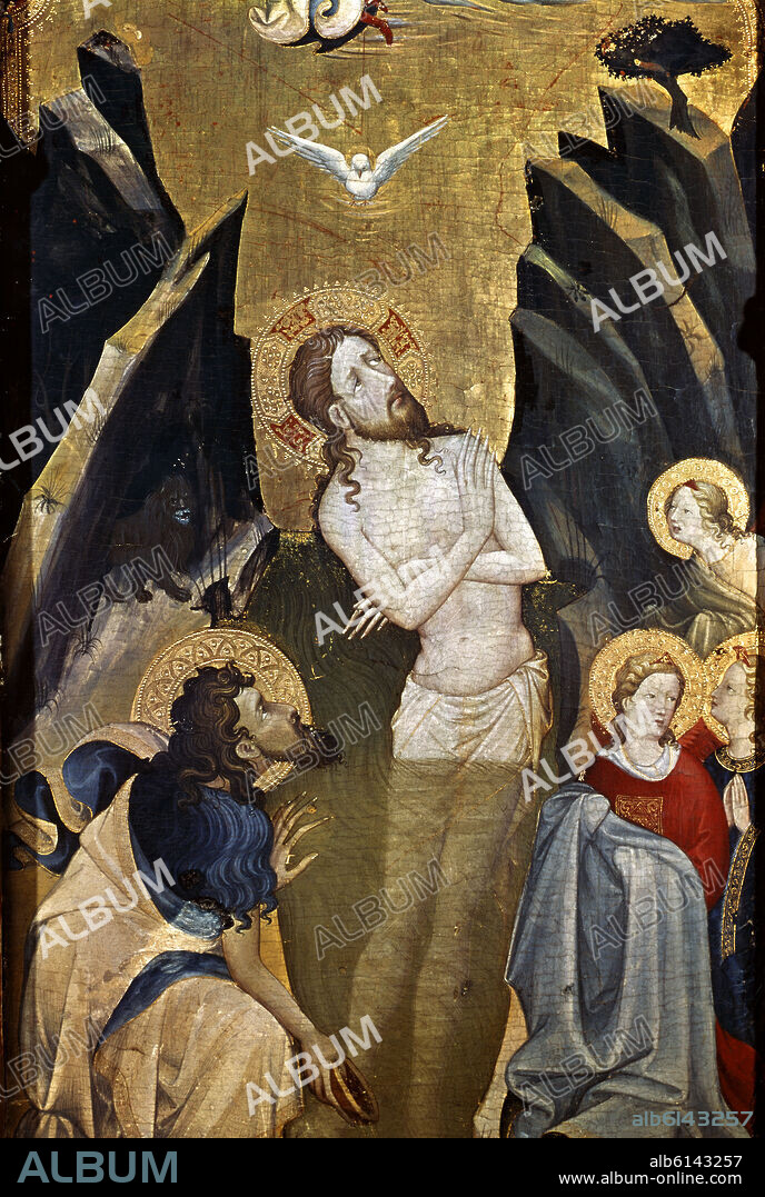 GHERARDO DI JACOPO DI NERI (1354-1413) STARNINA. RETABLO DE LOS SIETE SACRAMENTOS - BAUTISMO - EL BAUTISMO DE JESUS.