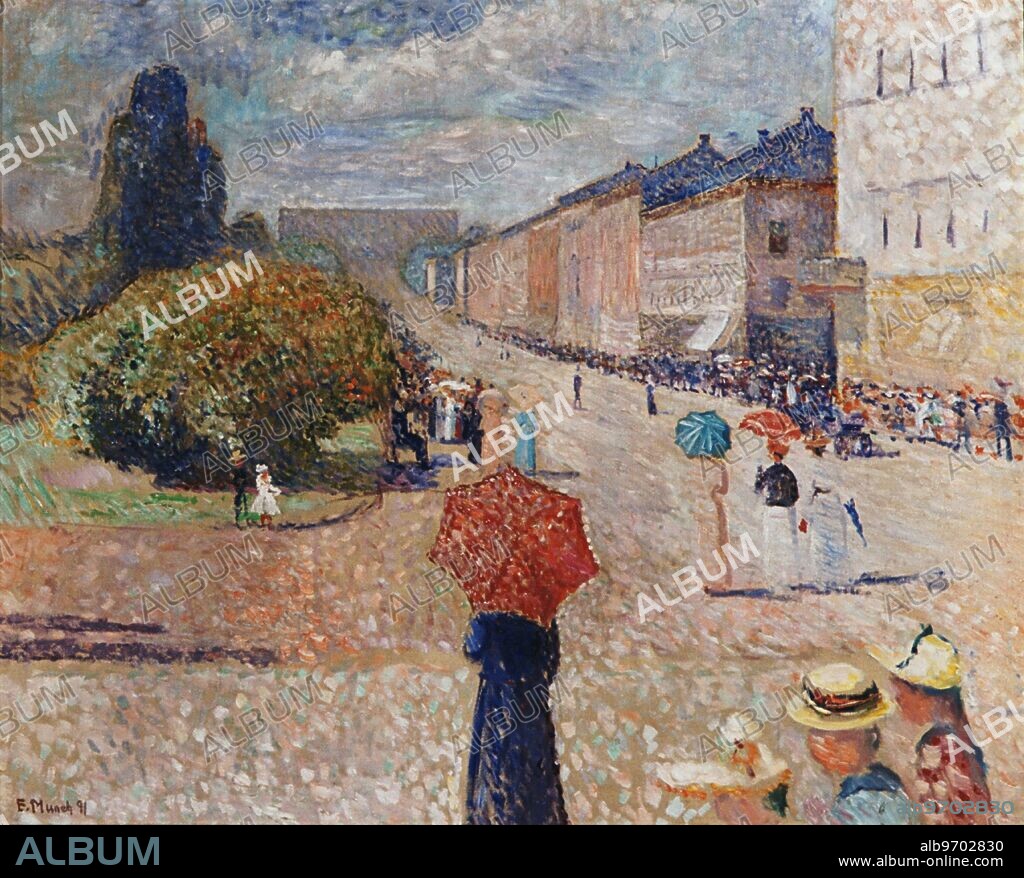 EDVARD MUNCH. Spring Day on Karl Johan Street. Artist: Munch, Edvard 1892.