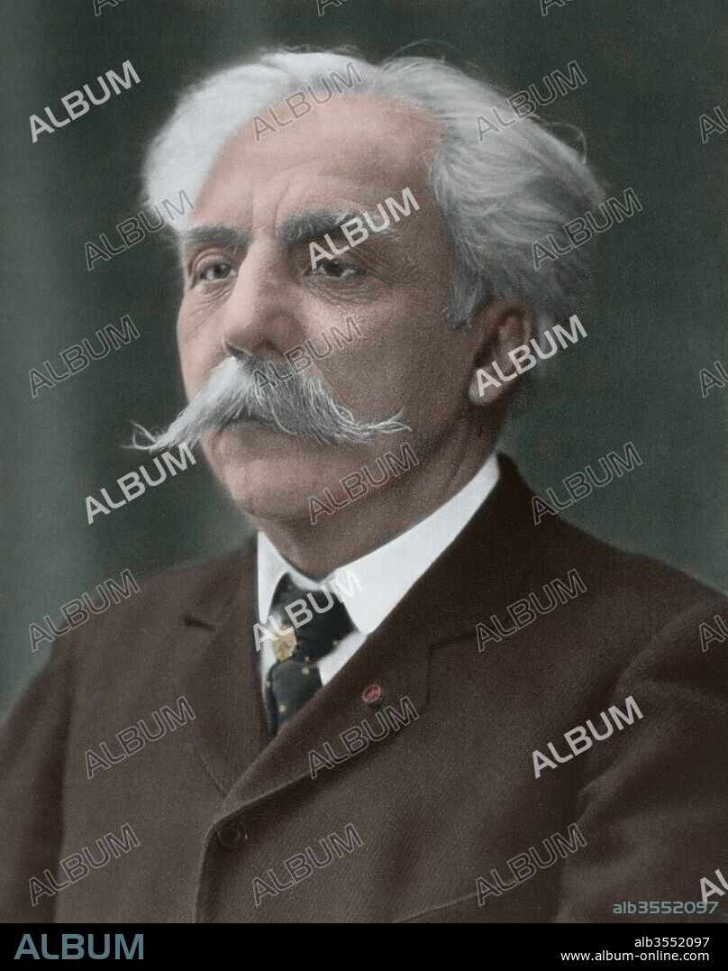 Gabriel Fauré (Pamiers, 1845-París, 1924). Compositor, organista y pianista francés. Imagen coloreada.