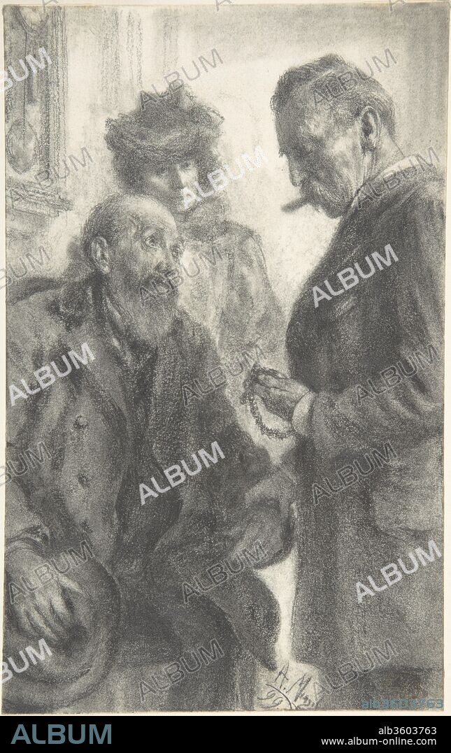 Doctor and Patient. Artist: Adolph Menzel (German, Breslau 1815-1905 Berlin). Dimensions: 8 1/4 x 5 3/16 in.  (21 x 13.1 cm). Date: 1899.