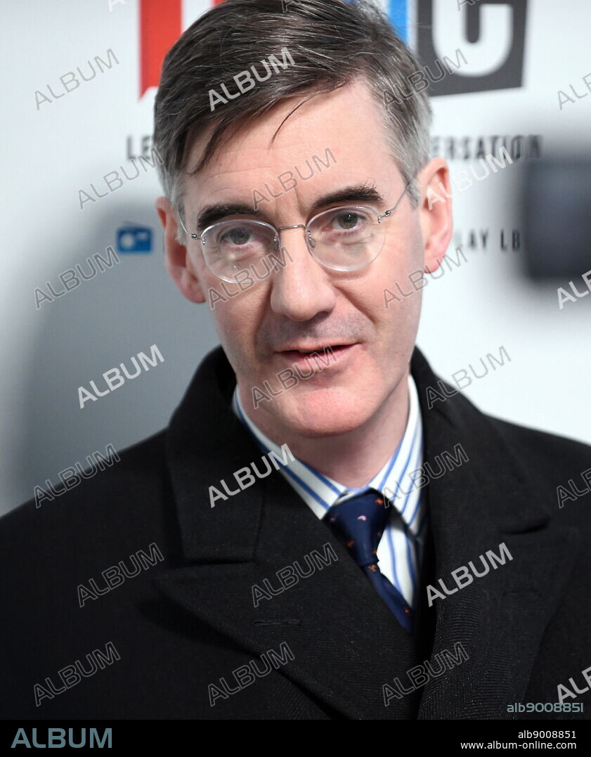 Photograph of Jacob Rees-Mogg speaking on LBC radio. Jacob William Rees-Mogg (1969-) a British politician serving as Leader of the House of Commons and Lord President of the Council since 2019, and who has served as Member of Parliament for North East Somerset since 2010.