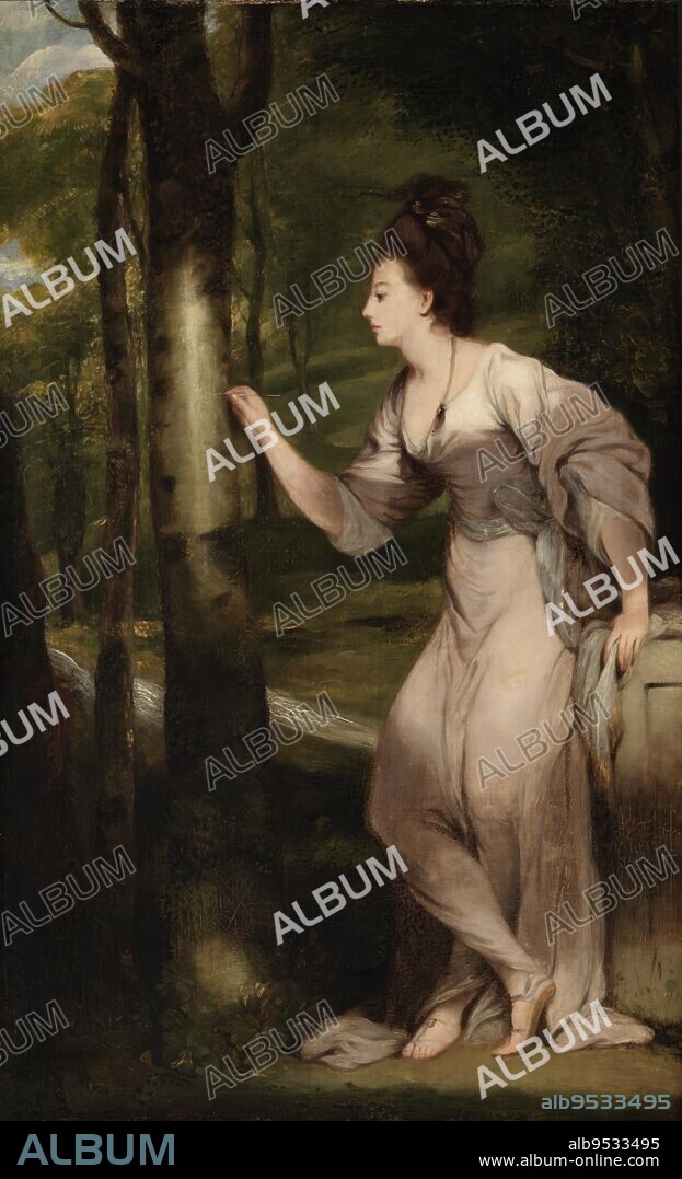 SIR JOSHUA REYNOLDS (copy). Mrs. Lloyd. oil on canvas. Date: 18th century.