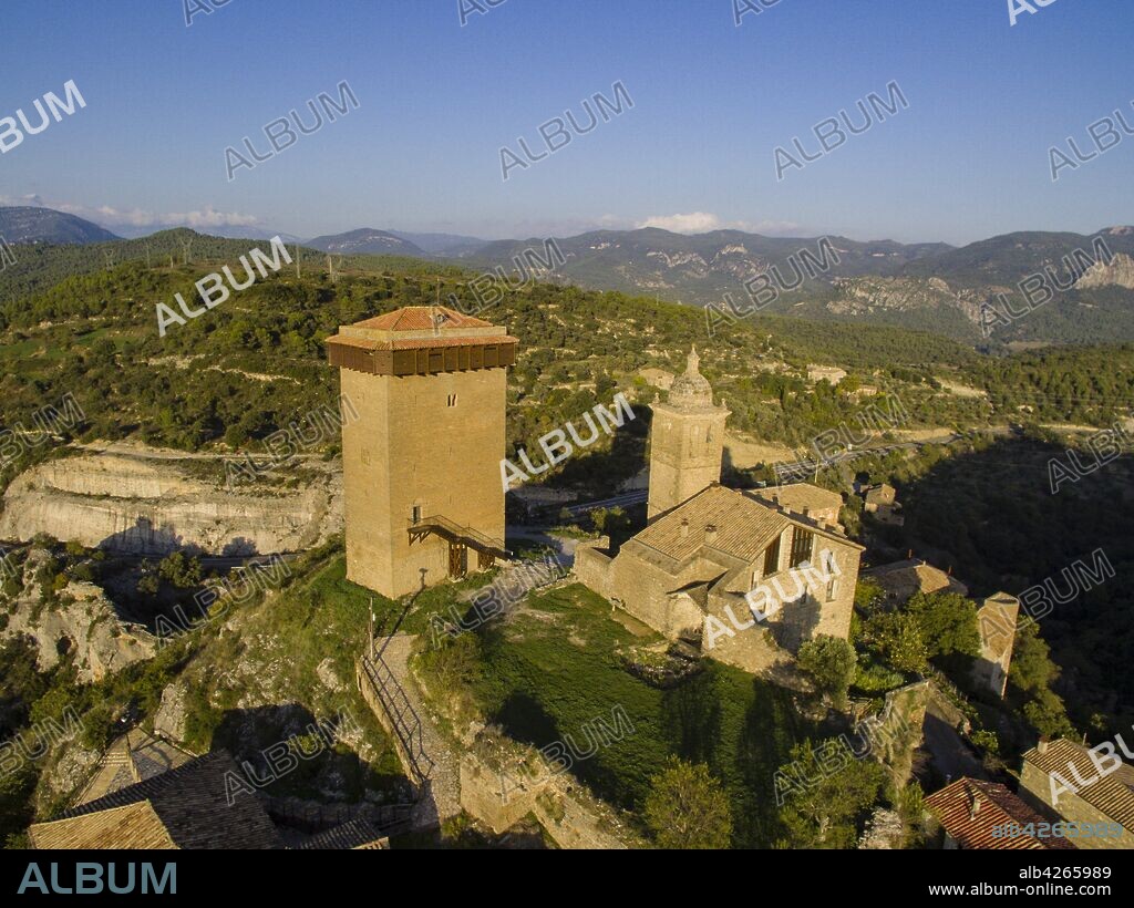 Torre de Abizanda, Bien de Interés Cultural , comarca de Sobrarbe, provincia de Huesca, cordillera de los Pirineos, Spain.