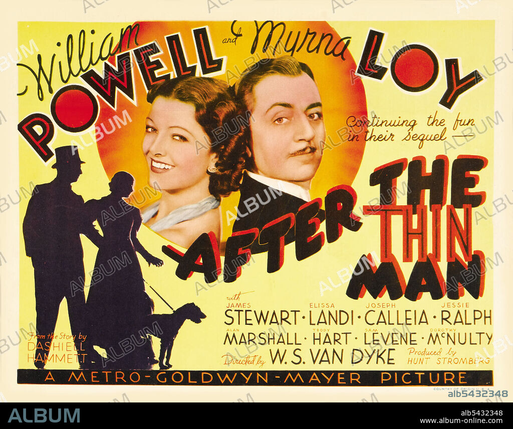 MYRNA LOY y WILLIAM POWELL en ELLA, ÉL Y ASTA, 1936 (AFTER THE THIN MAN), dirigida por W. S. VAN DYKE. Copyright M.G.M.