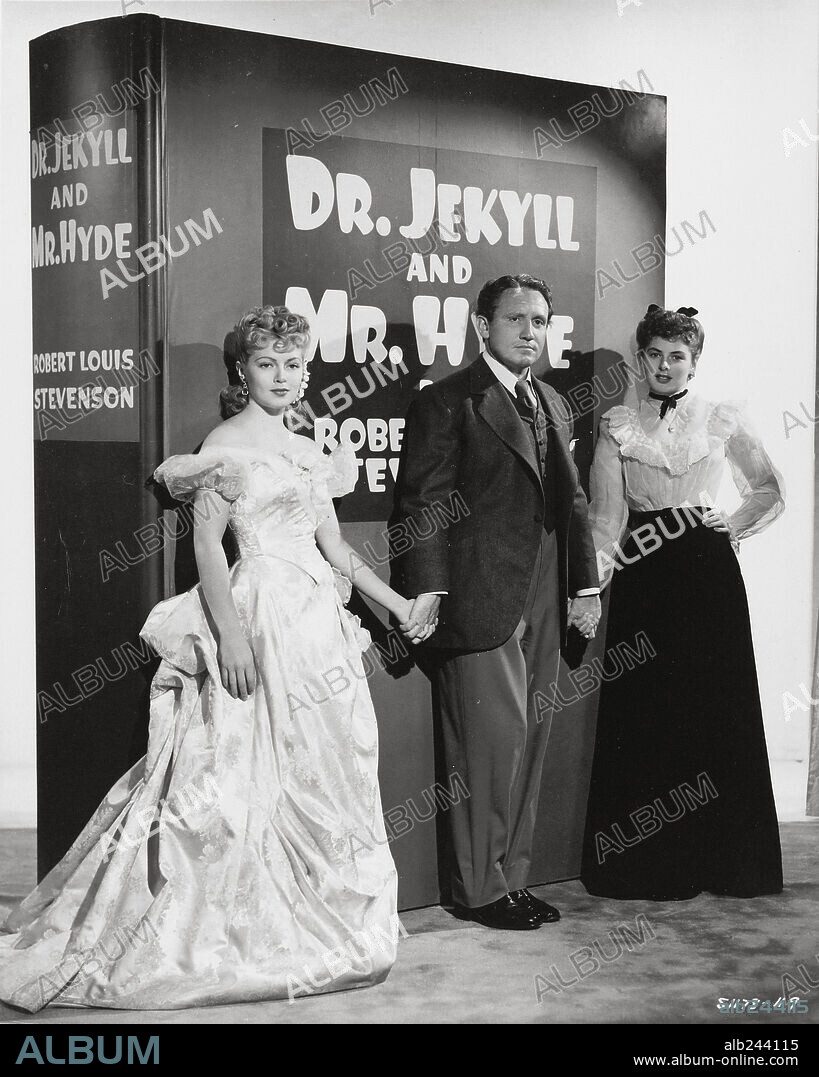 INGRID BERGMAN, TRACY SPENCER and LANA TURNER. INGRID BERGMAN, LANA TURNER and SPENCER TRACY in DR. JEKYLL AND MR. HYDE, 1941, directed by VICTOR FLEMING. Copyright METRO GOLDWYN MAYER.