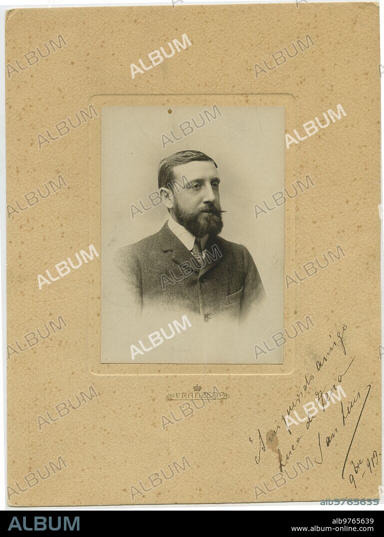 December 9, 1913. Portrait of Fernando Sartorius Chacón, count of San Luis dedicated to Torcuato Luca de Tena, founder of ABC.