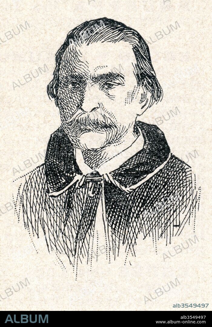 Damaso Luis Martínez Eguílaz y Eguílaz, 1830- 1874. Spanish author, poet and playwright. From Enciclopedia Ilustrada Segui, published c. 1900.