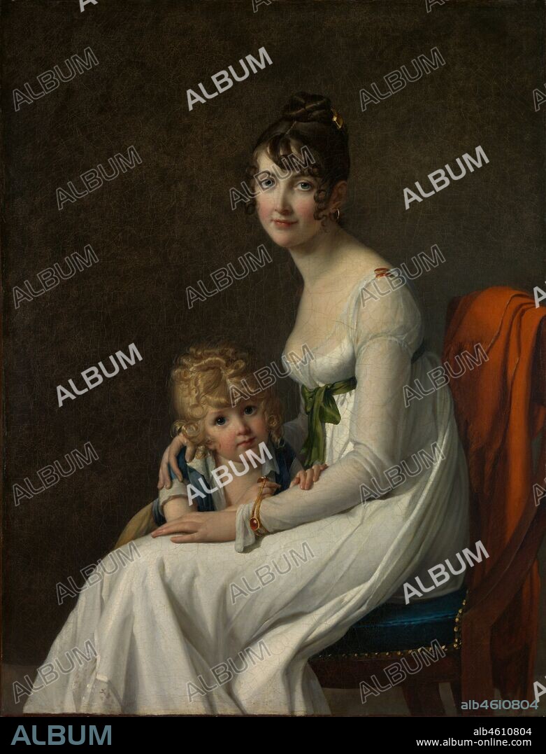 MARIE GUILHELMINE BENOIST. Madame Philippe Panon Desbassayns de Richemont (Jeanne Eglé Mourgue, 1778-1855) and Her Son, Eugène (1800-1859), 1802.