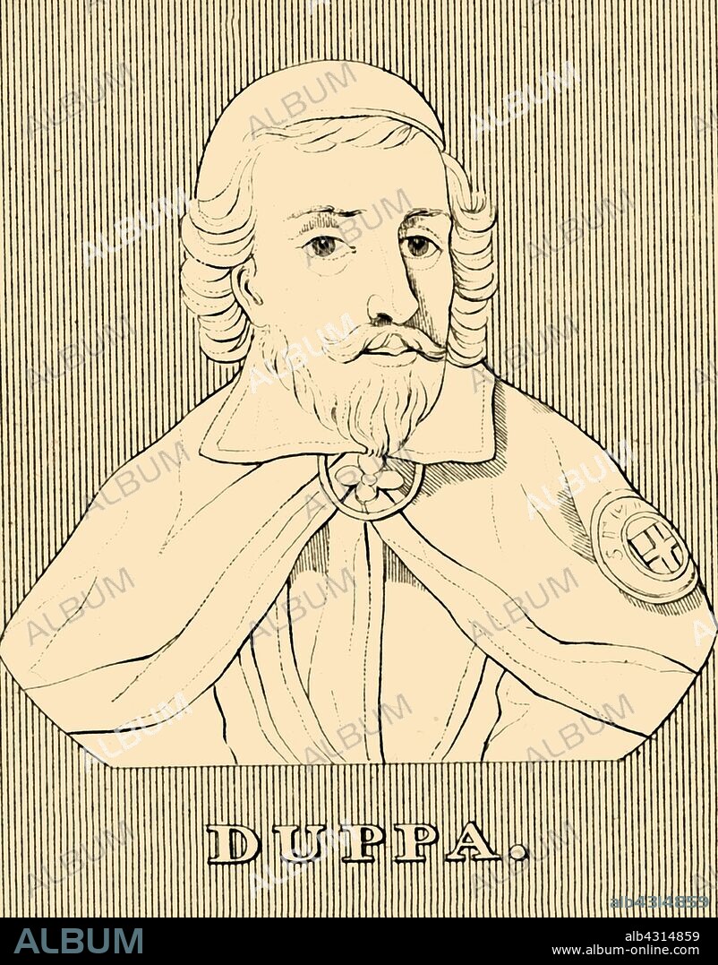 'Duppa', (1589-1662), 1830. Brian Duppa (1589-1662) English bishop, chaplain to the royal family, Royalist and adviser to Charles I of England, educated at Westminster School and Christ Church, Oxford. From "Biographical Illustrations", by Alfred Howard. [Thomas Tegg, R. Griffin and Co., J. Cumming, London, Glasgow and Dublin, 1830].