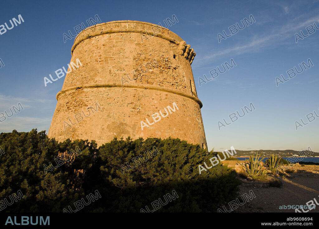 Torre DEn Rovira. Punta de Sa Torre.Parque natural Cala Bassa-Cala Compte.Ibiza.Balearic islands.Spain.