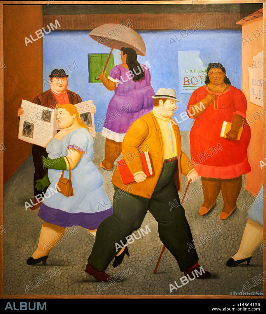 The street, La calle, 2020, Oil on canvas, Fernando Botero (1932-2023).