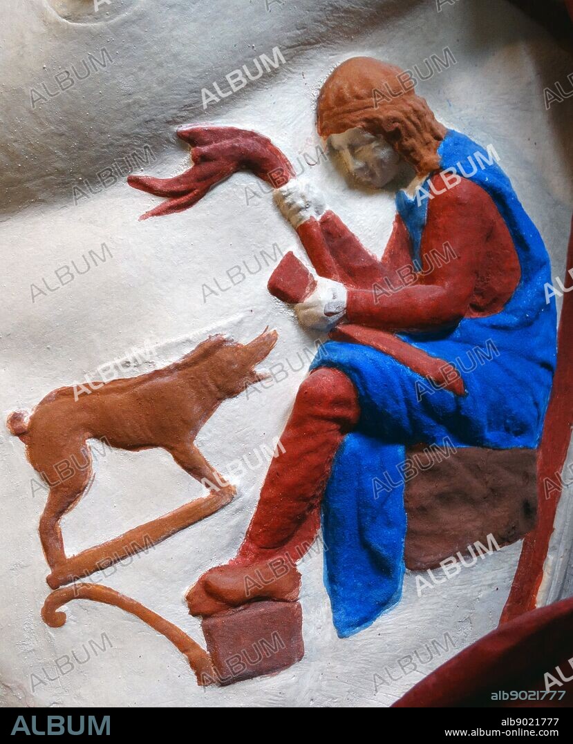 detail from the statue of Augustus Prima Porta from the Villa Livia; near Rome 20 B.C. The statue has been coloured to approximate its' original style.
