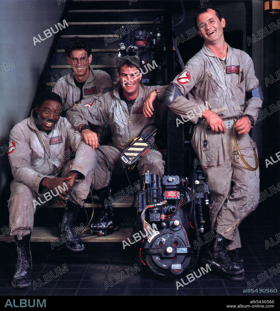 BILL MURRAY, DAN AYKROYD, ERNIE HUDSON und HAROLD RAMIS in GHOSTBUSTERS - DIE GEISTERJÄGER, 1984 (GHOSTBUSTERS), unter der Regie von IVAN REITMAN. Copyright COLUMBIA PICTURES.