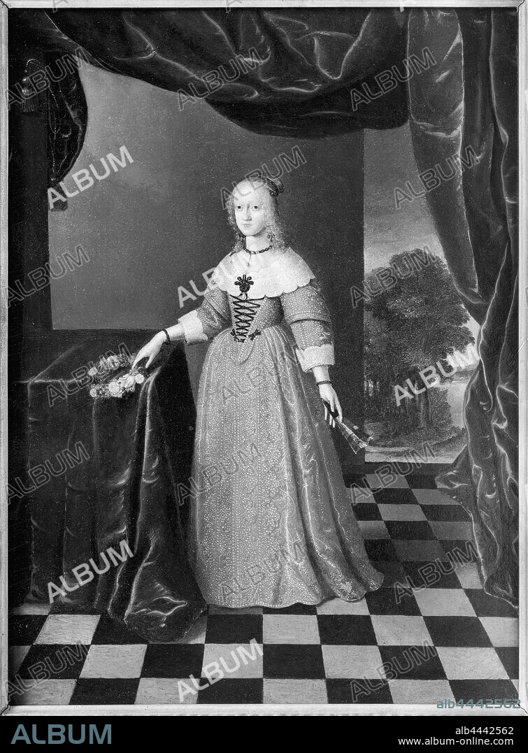Andreas Magerstadt, Queen Sofia Amalia, Sofia Amalia, 1628-1685, Princess of Braunschweig-Lüneburg, Fredrik III, s of Denmark case, painting, Sophie Amalie of Brunswick-Lüneburg, Oil on parchment, Height, 51 cm (20 inches), Width, 38 cm (14.9 inches).
