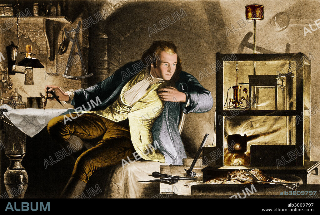 James Watt and his steam engine (right). Watt (1736-1819) was a Scottish inventor and mechanical engineer whose improvements to the Newcomen steam engine were fundamental to the changes brought by the Industrial Revolution. Watt introduced a design enhancement, the separate condenser, which avoided this waste of energy and radically improved the power, efficiency, and cost-effectiveness of steam engines. Some of his inventions include the double acting engine where the piston both pushes and pulls (1782), the centrifugal governor (1788), and the pressure gauge (1790). In 1785, Watt was made a Fellow of the Royal Society. He developed the concept of horsepower and the SI unit of power, the watt, was named after him. He died in 1819 at the age of 83. Watt has been described as one of the most influential figures in human history. The original monochrome lithograph, published in London in 1860, is by 19th-century engraver James Scott, after the 1855 oil.