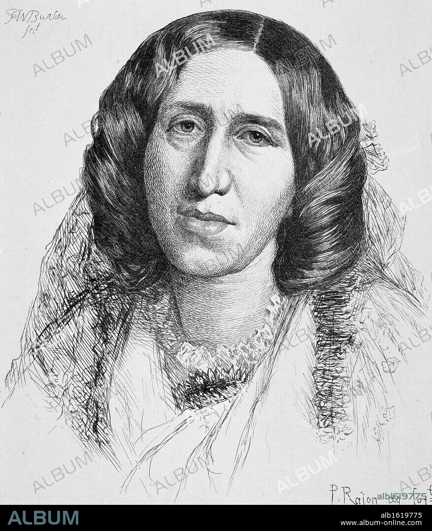 ARTIST UNKNOWN. George Eliot , Pseudonym of Mary Ann Evans (1819-1880)  English Novelist  Stock Montage, Inc.