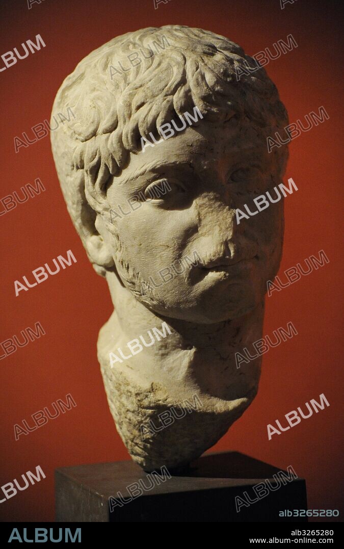 Heliogábalo (h.203-222). Emperador romano de la Dinastía Severa. Busto romano. Artista desconocido. Mármol. Galería Nacional. Museo Nacional de Arte, Arquitectura y Diseño. Oslo. Noruega.