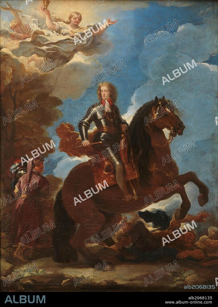 Luca Giordano / 'Charles II of Spain on Horseback', Before  1694, Italian School, Oil on canvas, 81,1 cm x 60,3 cm, P00197.
