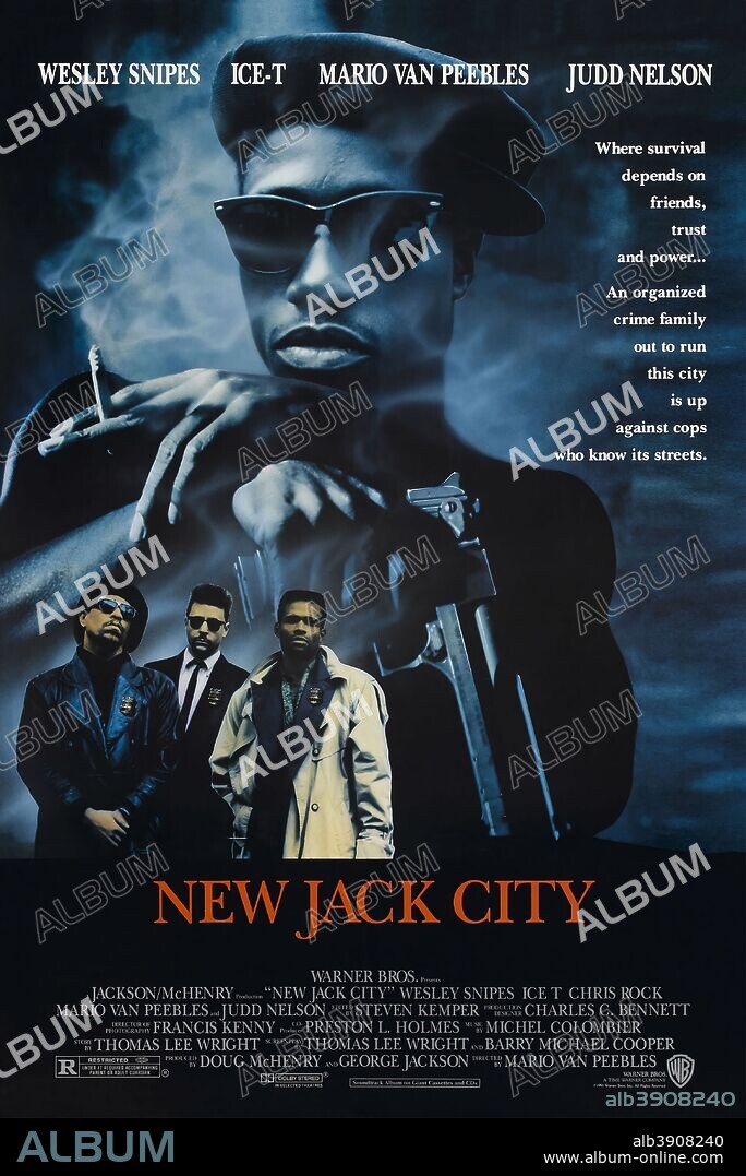 Poster of NEW JACK CITY, 1991, directed by MARIO VAN PEEBLES. Copyright WARNER BROTHERS.