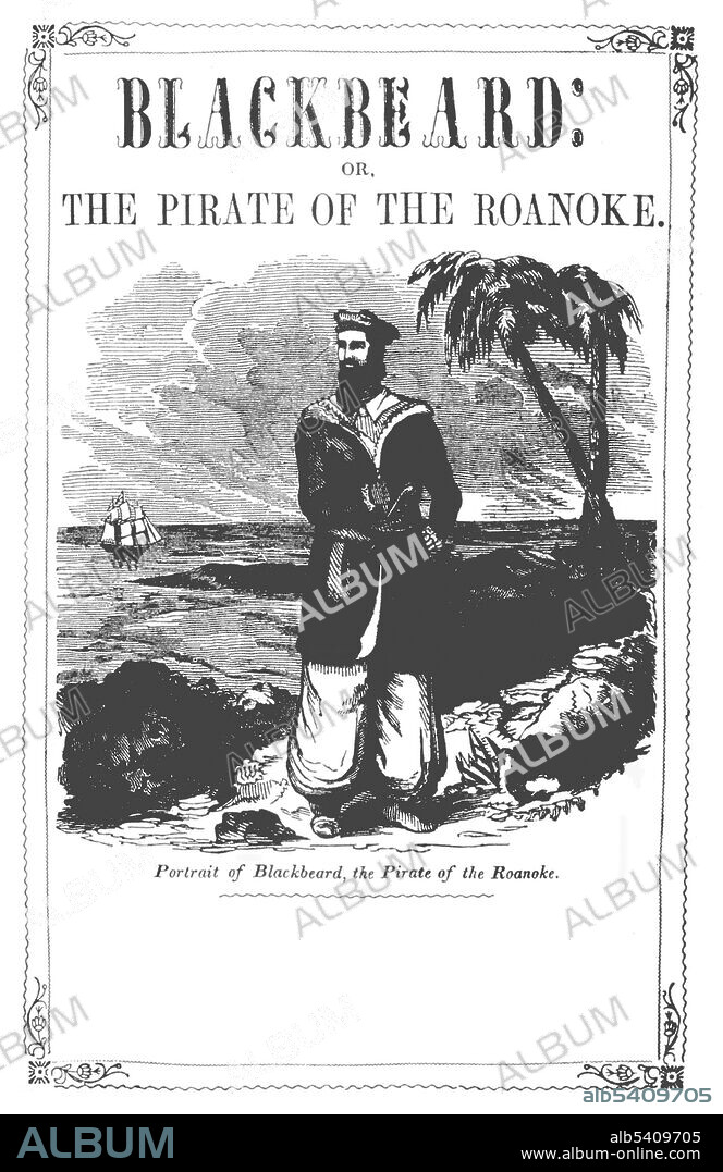 Edward Teach AKA Blackbeard (1680 - 1718) was an English pirate who operated around the West Indies and the eastern coast of the American colonies. He was a sailor on privateer ships during Queen Anne's War. His nickname came from his thick black beard and fearsome appearance. He purportedly tied lit fuses under his hat to frighten his enemies.