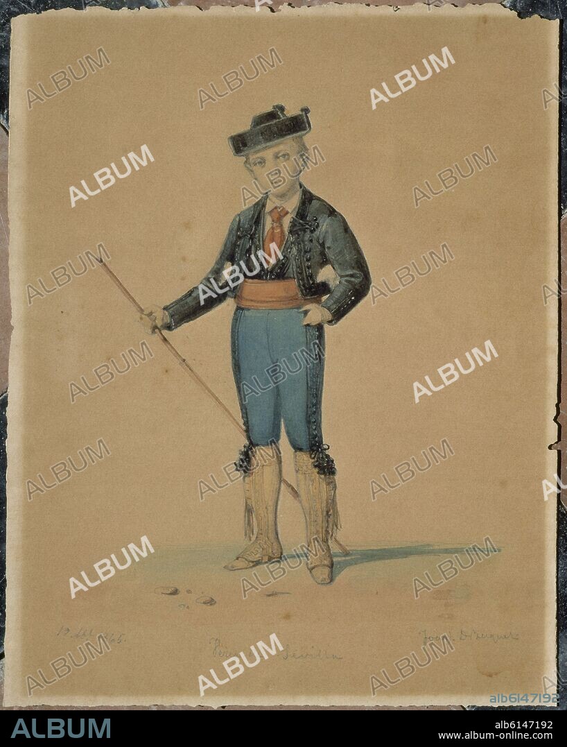 JOAQUIN DOMINGUEZ BECQUER (1819-1879). NIÑO VESTIDO DE MAJO - 1865 -.