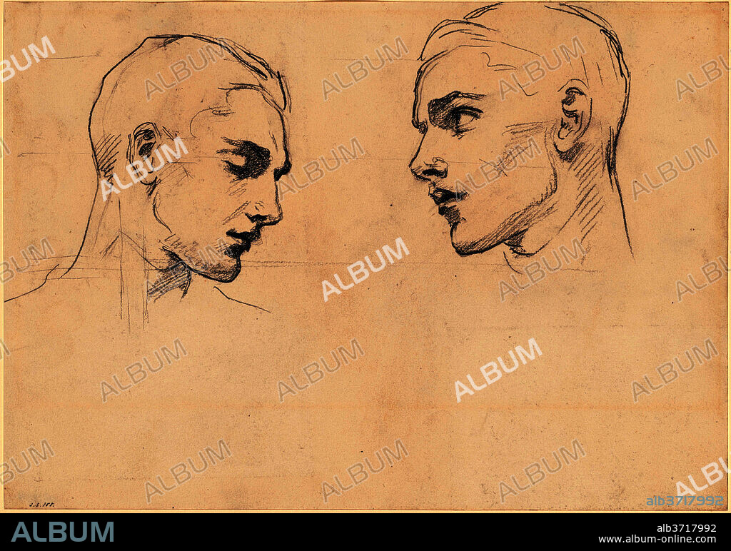 JOHN SINGER SARGENT. Studies of a Man's Head. Dated: c. 1875. Dimensions: image (irregular): 16.51 × 31.75 cm (6 1/2 × 12 1/2 in.)  sheet: 25.4 × 36.2 cm (10 × 14 1/4 in.). Medium: graphite on wove paper.