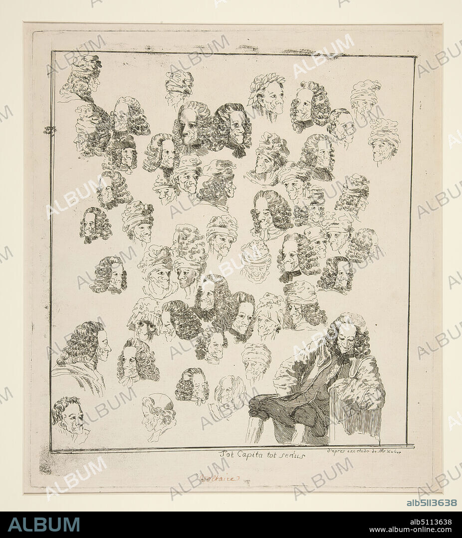 Etcher: Unknown, After: Jean Huber, Swiss, 17211786, Tot Capita Tot Sensus (Many Heads, Many Opinions), ca. 1778, Etching, image: 30.9 × 38.1 cm (12 3/16 × 15 in.), Made in Switzerland, Swiss, 18th century, Works on Paper - Prints.