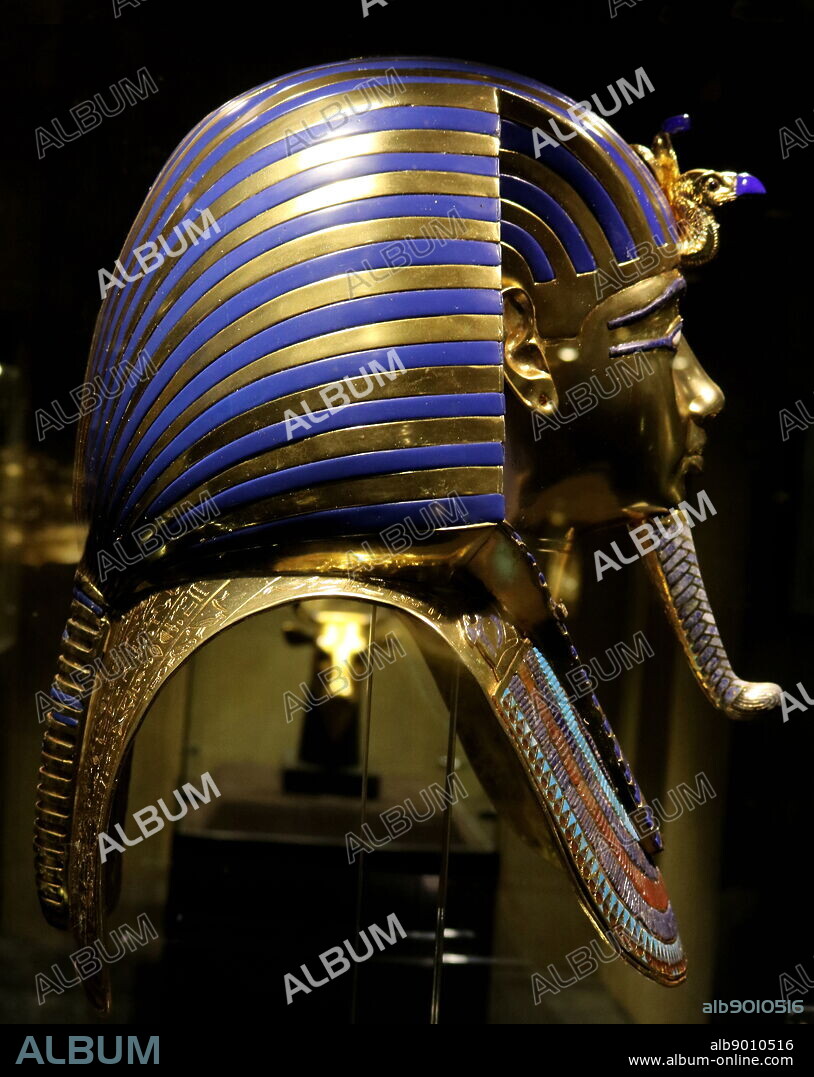 The mask of Tutankhamun is a gold mask of the 18th-dynasty ancient Egyptian Pharaoh Tutankhamun (reigned 1334-1325 BC). It was discovered by Howard Carter in 1925 in tomb KV62 in the Valley of the Kings, and is now housed in the Egyptian Museum in Cairo. The death mask is one of the best-known works of art in the world and a prominent symbol of ancient Egypt.