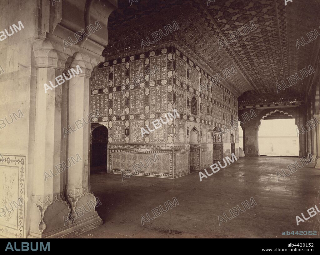 Interior of Sheesh Mahal - Amber, Lala Deen Dayal (Indian, 1844 - 1905), Jaipur, Rajasthan, India, 1883–1884, Albumen silver print, 19.8 × 26.2 cm (7 13/16 × 10 5/16 in.).