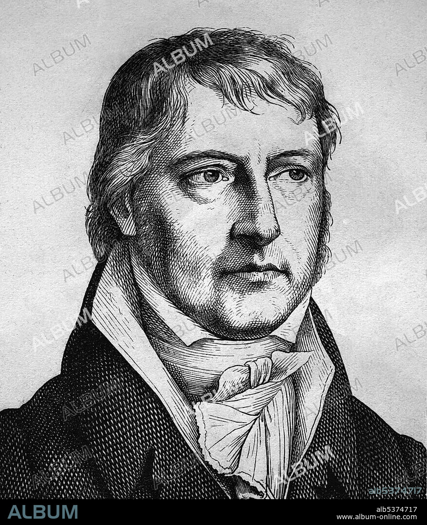 Georg Wilhelm Friedrich Hegel, 1770 - 1831, German philosopher, portrait, historical illustration, 1880