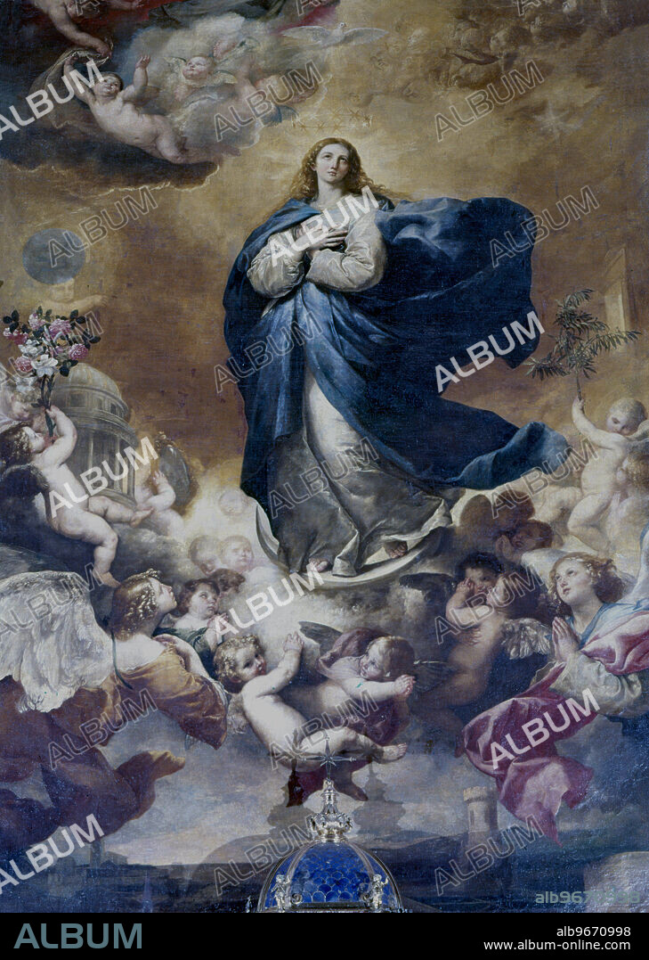 JOSE DE RIBERA. RIBERA , JOSE. EL ESPAÑOLETO. PINTOR ESPAÑOL.JATIVA 1589 - 1656. " INMACULADA " , OLEO SOBRE LIENZO. CONVENTO DE LASD AGUSTINAS . SALAMANCA.